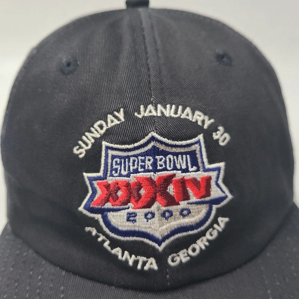Vintage Super Bowl Hat Strapback Logo‎ Athletic Black NFL XXXIV Atlanta 2000 Men